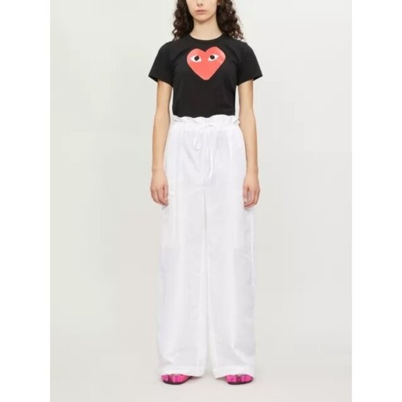 COMME DES GARCONS PLAY Womens Cotton Tee With Red Emblem in Black XSmall - Picture 13 of 14